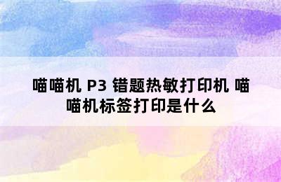 标签打印机推荐-PAPERANG/喵喵机 P3 错题热敏打印机 喵喵机标签打印是什么